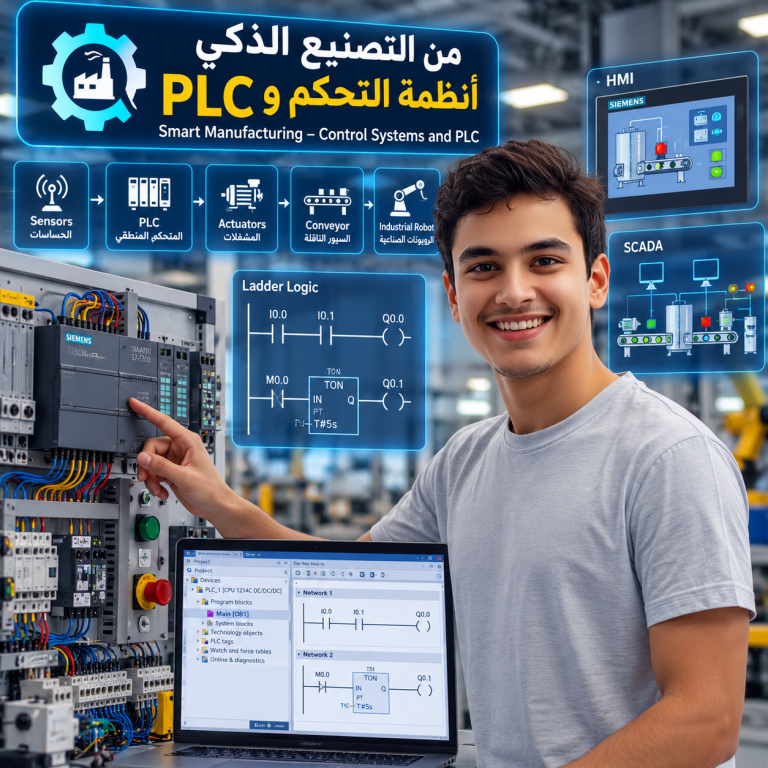 🏭 المستوى الثاني من التصنيع الذكي – أنظمة التحكم و PLC